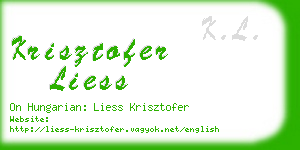 krisztofer liess business card